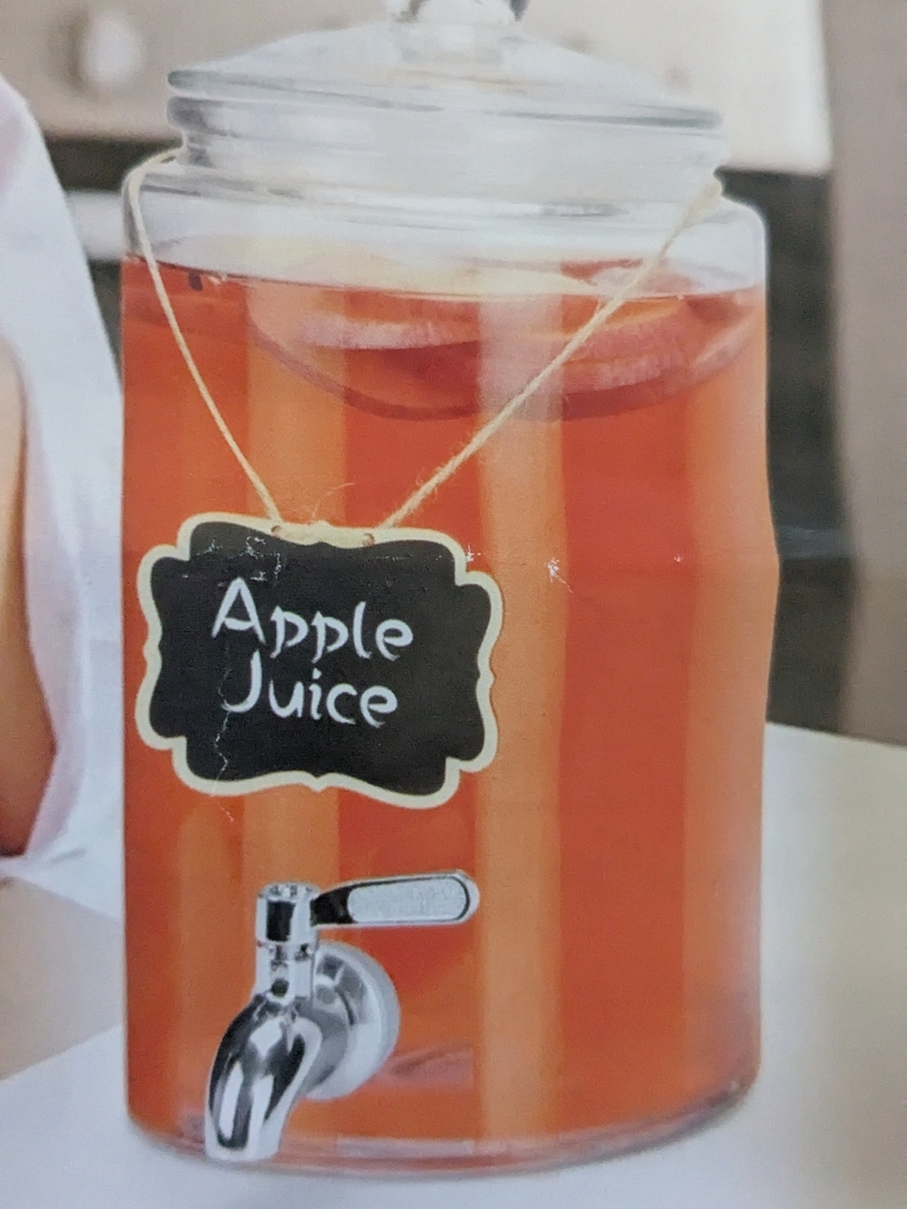 Glass Beverage Dispenser with Spigot - Orange Apple Juice